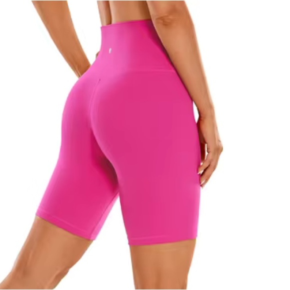 Women's Pink High-Waisted CRZ Yoga Biker Shorts